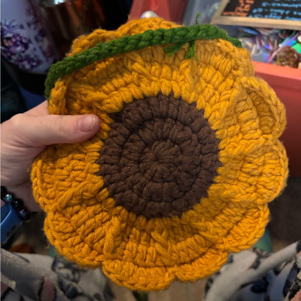 Handmade Sunflower Crochet purse